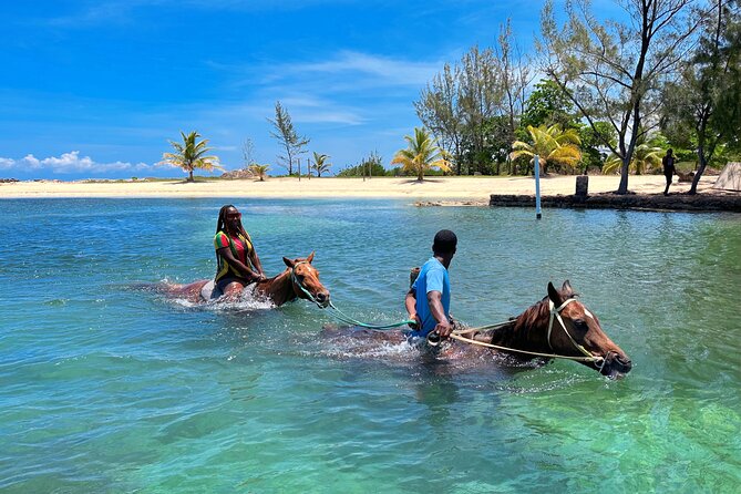 Bamboo Rafting & Horseback Ride n Swim Guided Tour In Montego Bay - The horse swim in the Caribbean Sea