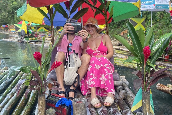 Bamboo Rafting with Limestone Foot massage then Margaritaville. - Boarding the 32-foot bamboo raft in Lethe