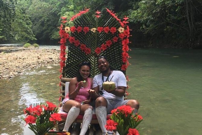 Bamboo River Rafting Limestone Foot Massage in Montego Bay Ja. - Settling onto the 50-foot bamboo raft
