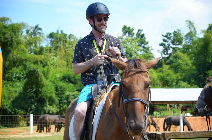 Bambuza ATV, Zipline and Horseback Adventure from Negril - Horseback riding beside bamboo and water