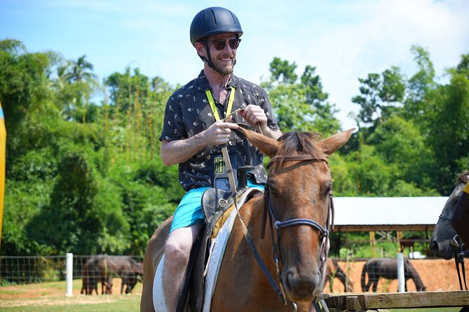 Bambuza ATV, Zipline and Horseback Adventure from Negril - Ziplining through the giant bamboo