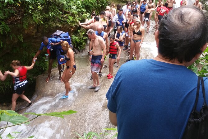 Blue Hole Adventure Ocho Rios. - The first pool and the choice to jump or swim