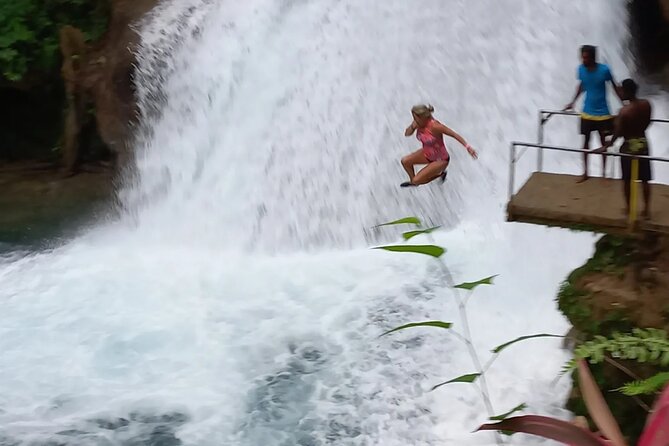 Blue Hole Adventure Ocho Rios. - The final pool, rope swing, and 20-foot option