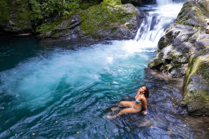 Blue Mountain Bicycle Tour - Cooling off beneath a secluded waterfall