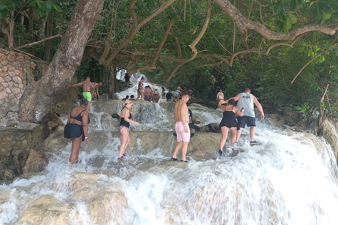 Custom COMBO to Mystic Mountain, Dunns River Falls & Blue Hole - Dunn’s River Falls from river to Caribbean