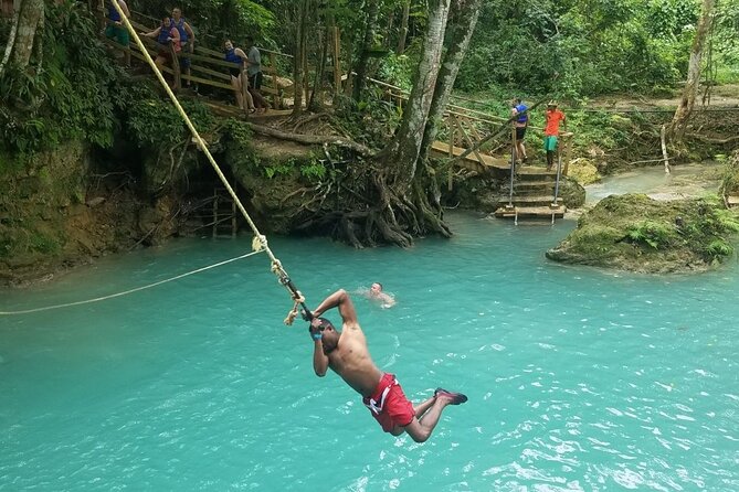 Dunn's River Falls and Blue Hole Adventure from Montego Bay Ja - Blue Hole: rope swings, cool pools, and limestone caves