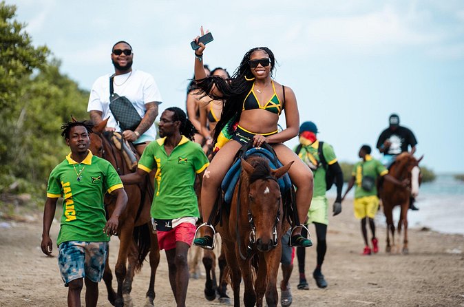 Dunn's River Falls and Horseback Riding Adventure Ocho Rios Ja - Lunch, Jerk Food, and Room for Local Flavor