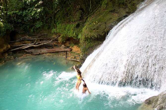 Dunns River Falls and Blue Hole Ocho Rios - Blue Hole: jungle pools, rope swings, and cliff jumps