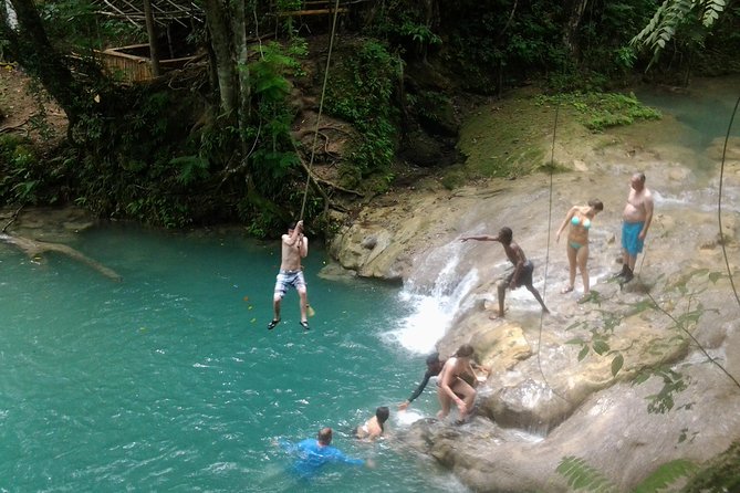 Falmouth Shore Excursion: Blue Hole, White River Tubing - Entering the Blue Hole near Ocho Rios