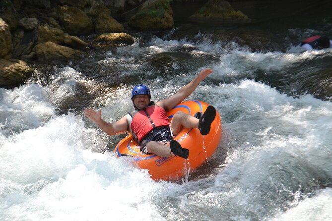 Falmouth Waterfalls River Tubing and Beach Adventure - Rafting toward Bengal Bay