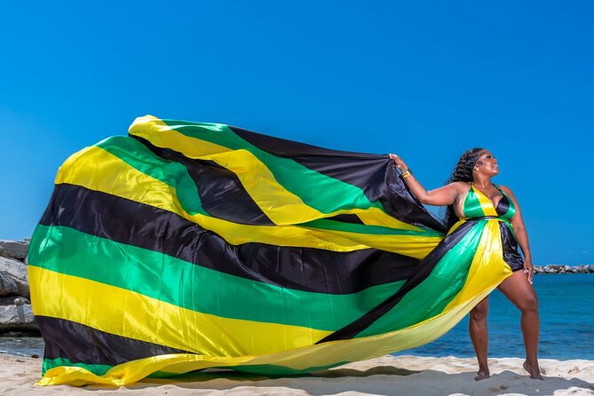 Flying Dress Photoshoot at Doctors Cave Beach Montego Bay Jamaica - A cinematic portrait session at Doctors Cave Beach