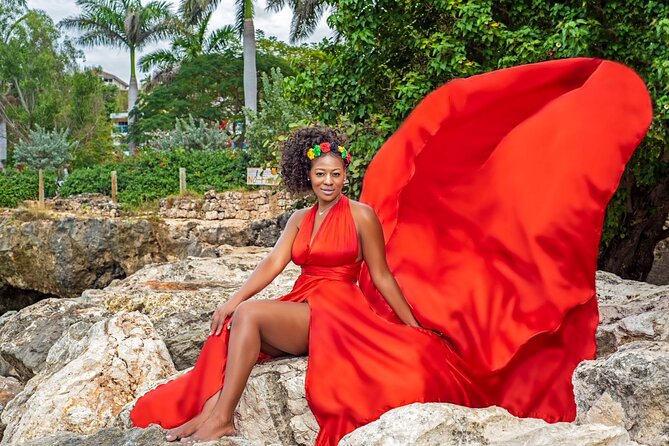 Flying Dress Photoshoot at Doctors Cave Beach Montego Bay Jamaica - Choosing the flying dress and preparing your look