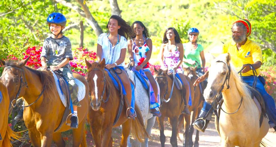 From Falmouth: Horseback Ride and Swim Beach Trip - Riding into the Caribbean Sea