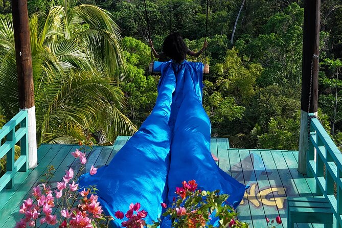 Giant Bali Inspired Swing - Meeting Taylor Jamaica Tours at Ocho Rios Jerk Centre