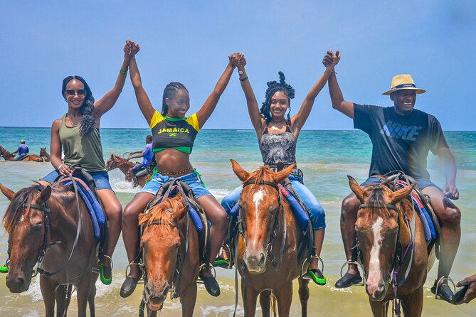 Horseback riding & bluehole secret falls from Montego Bay - Riding through trails, beach, and warm sea water