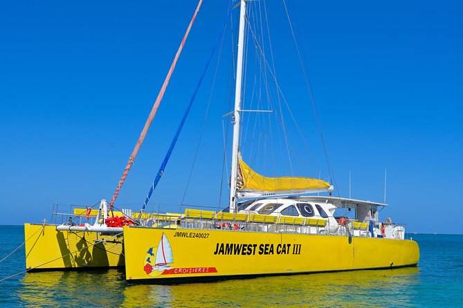 Jamwest Beach Negril Family Catamaran Cruise Pick up from Lucea - Boarding the catamaran at 2:00 pm