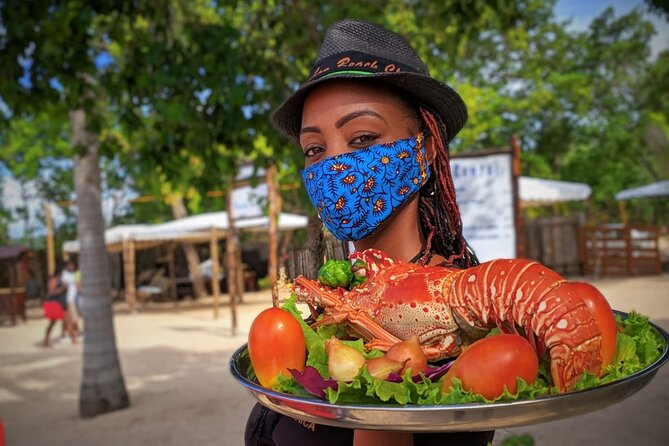 Montego Bay: Bamboo Beach Club VIP Access with Lunch & Cocktails - Four courses of Jamaican food