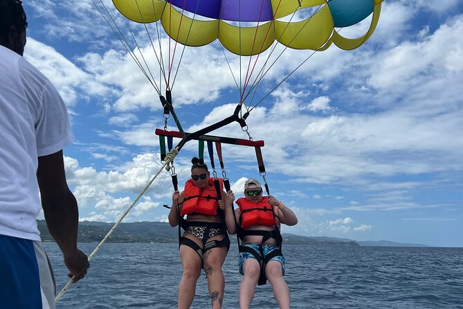 Montego Bay Jet Ski and Parasailing Combo or Single with Pickup - Parasailing above the Jamaican coast