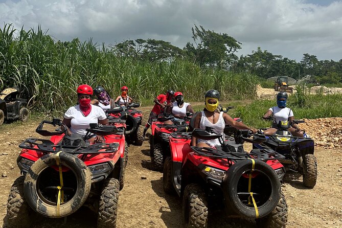 No driver’s license required Atv ride with transportation. - Through tropical forest and Jamaican streams