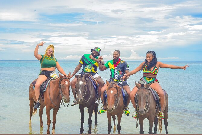 OCEAN HORSE-BACK RIDING & BAMBOO RAFTING + Limestone MASSAGE - One hour on horseback by the beach
