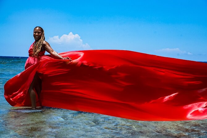 OceanShootJamaica Flying Dress, Montego Bay - Twenty Minutes of Setup, Then Thirty Minutes of Photos