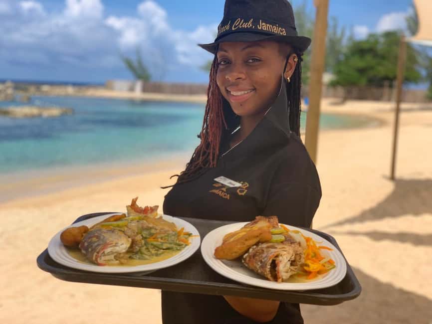 Ocho Rios: Bamboo Beach Club VIP Pass with Lunch and Drinks - The four-course lunch, from jerk chicken to rum raisin pudding
