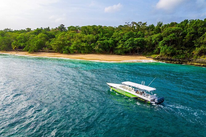 Ocho Rios Powerboat & Dunn’s River Falls Adventure - Powerboating past Laughing Waters