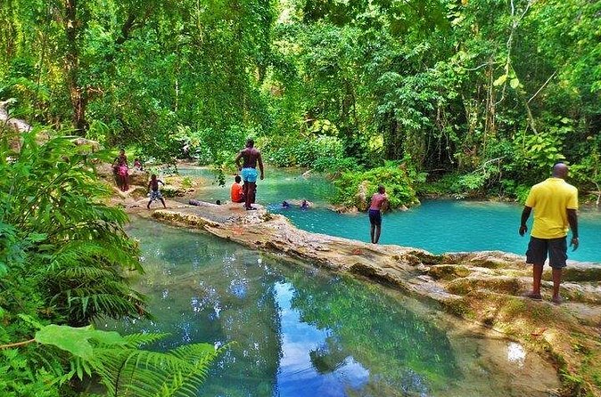Original Blue Hole St. Ann Ocho Rios Jamaica Admission Fee Ticket - Rope swing, Ramp Jump, and Water Fall Jump