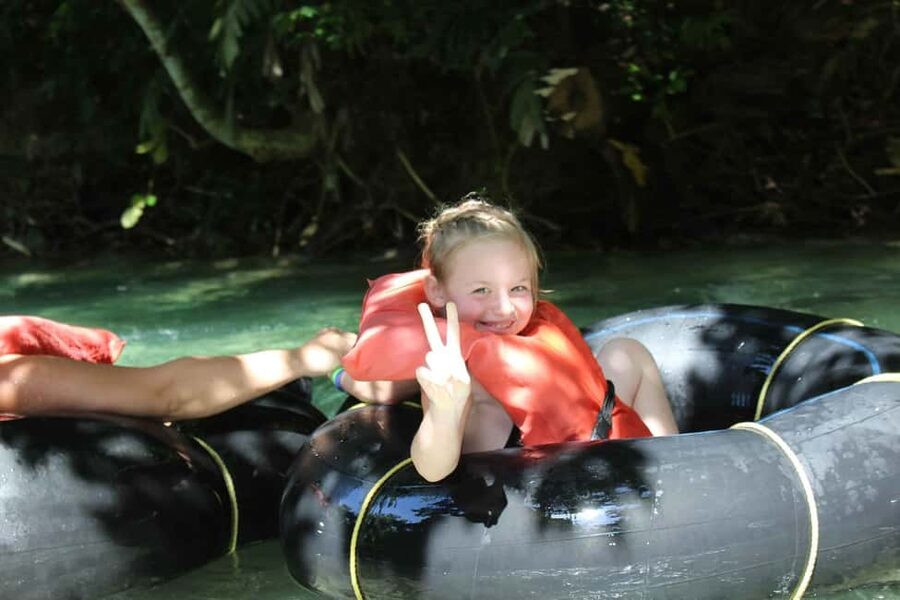 River Rapids Jungle River Tubing Adventure - The calm Rio Bueno float through the rainforest