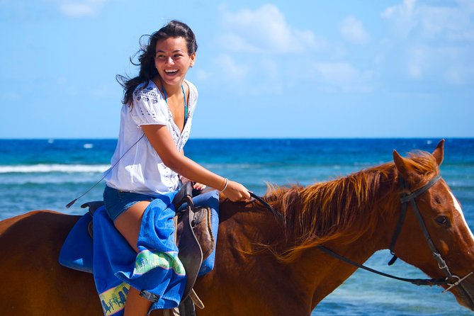Sand n Saddle Horseback Ride & Swim Tour from Falmouth - Arriving at the private north-coast beach